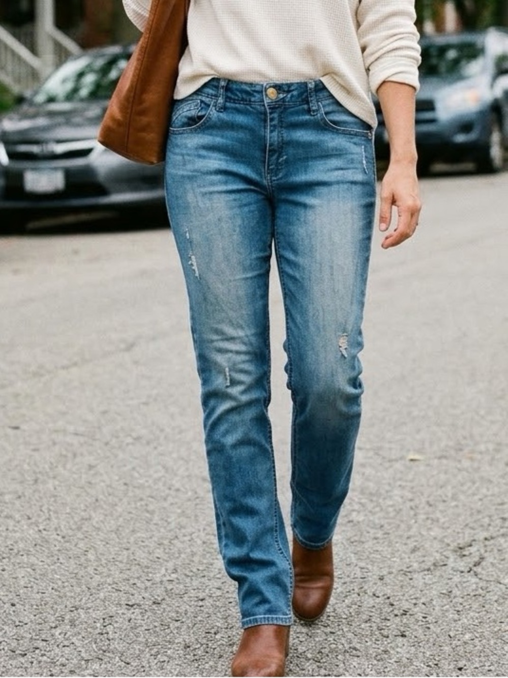 Wit & Wisdom Ab-solution Distressed Girlfriend Jeans Size 10 Style L1845BG3